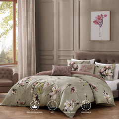 Bebejan Purple Lilies 5 Piece Reversible Comforter Set