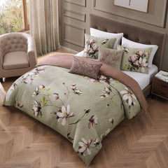 Bebejan Purple Lilies 5 Piece Reversible Comforter Set