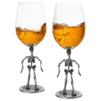 Stemmed Skeleton Wine Glass Set of 2
