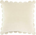 Ivory Scalloped Corduroy Throw Pillow