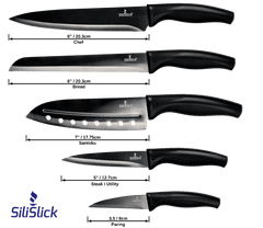 Kitchen Knife Set - Black Handle | Black Blade