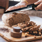 Kitchen Knife Set Kit | Red Magnetic Rack & Portable Sharpener