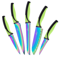 Kitchen Knife Set - Green Handle