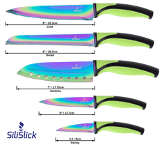 Kitchen Knife Set - Green Handle