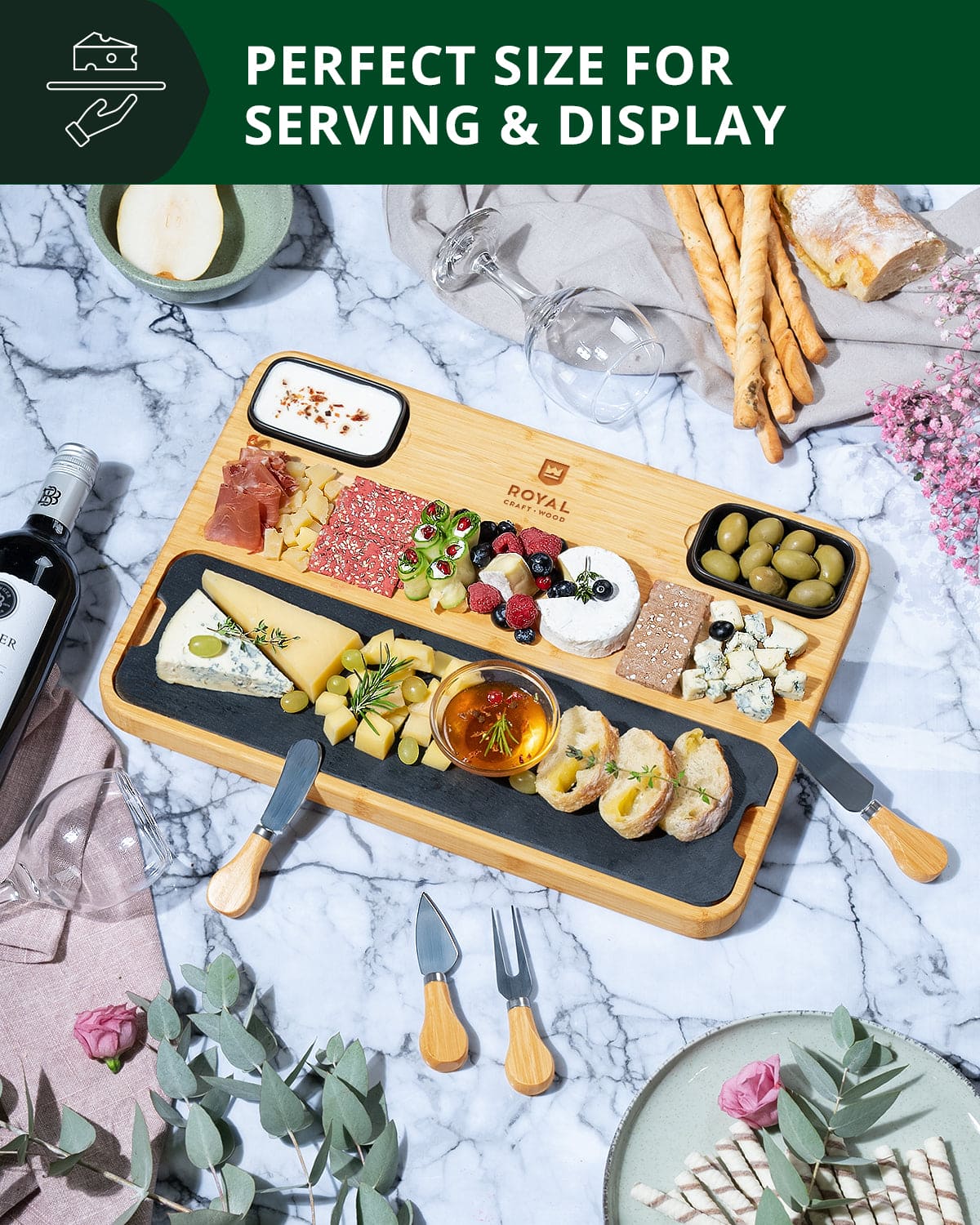 Cheese Board with Slate Plate-4