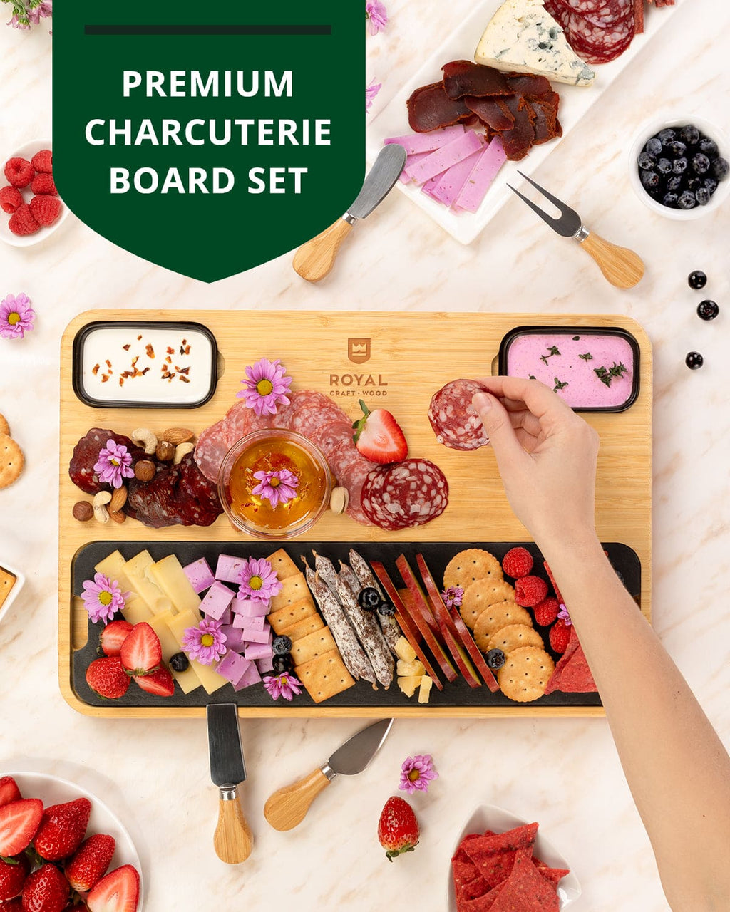 Cheese Board with Slate Plate-3
