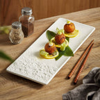 Artisan Stone-Edge Rectangular Ceramic Plate – 14.1" / 18.3"-0