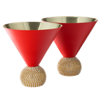 The Wine Savant Diamond Studded Martini Glasses Set of 2