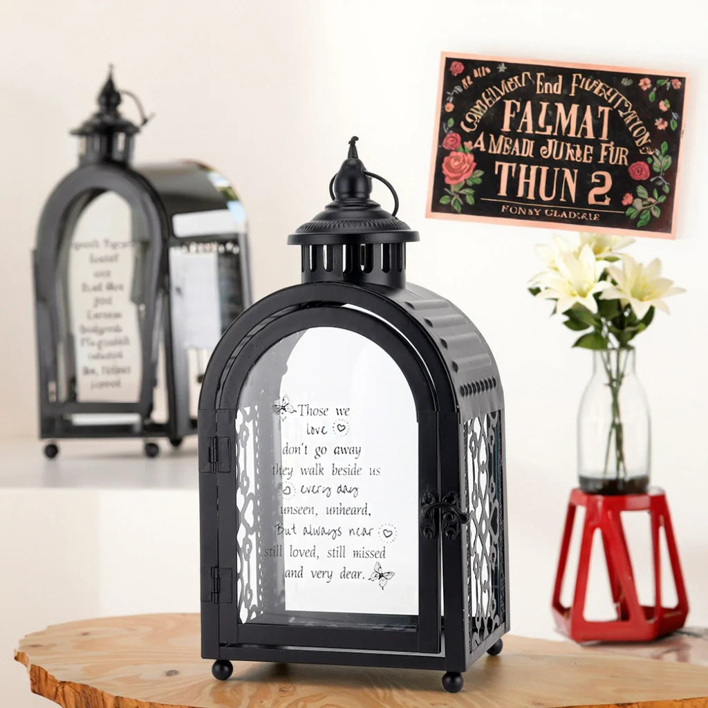 11'' High Memorial Lantern(Black)-3