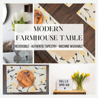 DaDa Bedding Set of 4-Pieces Sunshine Yellow Fleur Spring Tapestry Dining Table Placemats 13” x 19” (18112)-2