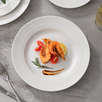 Ribbed Rim Shallow Plate — Refined Fine Dining Presentation-0
