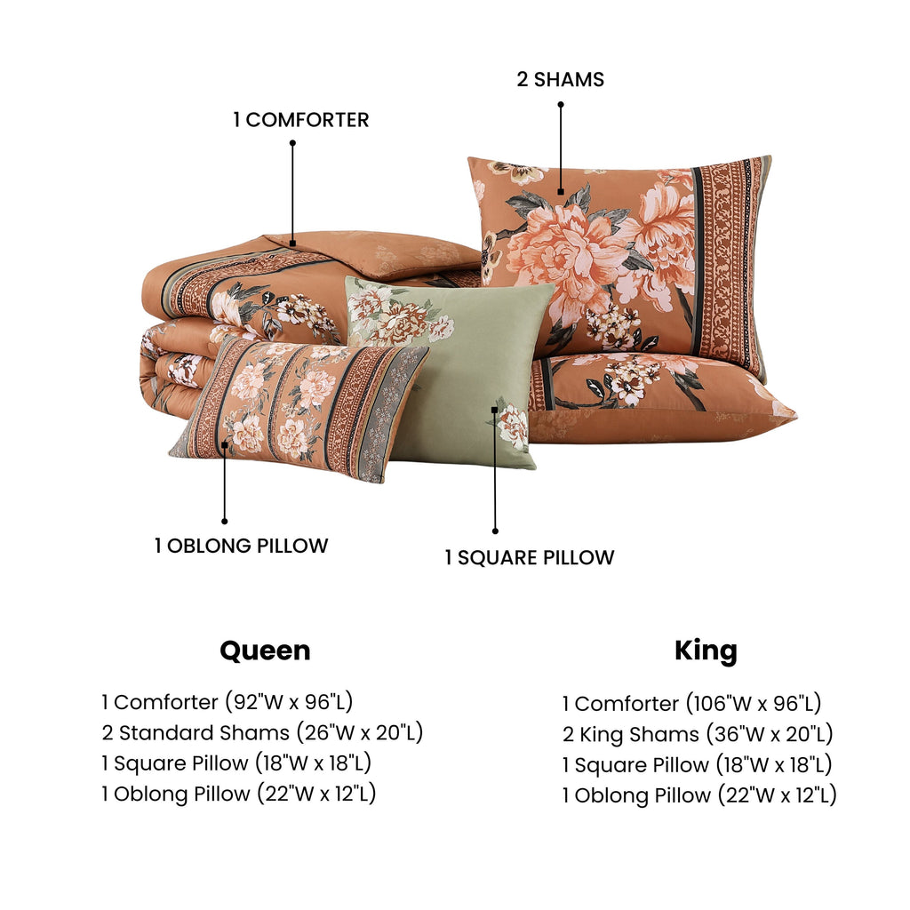 Bebejan Rossana 5 Piece Reversible Comforter Set