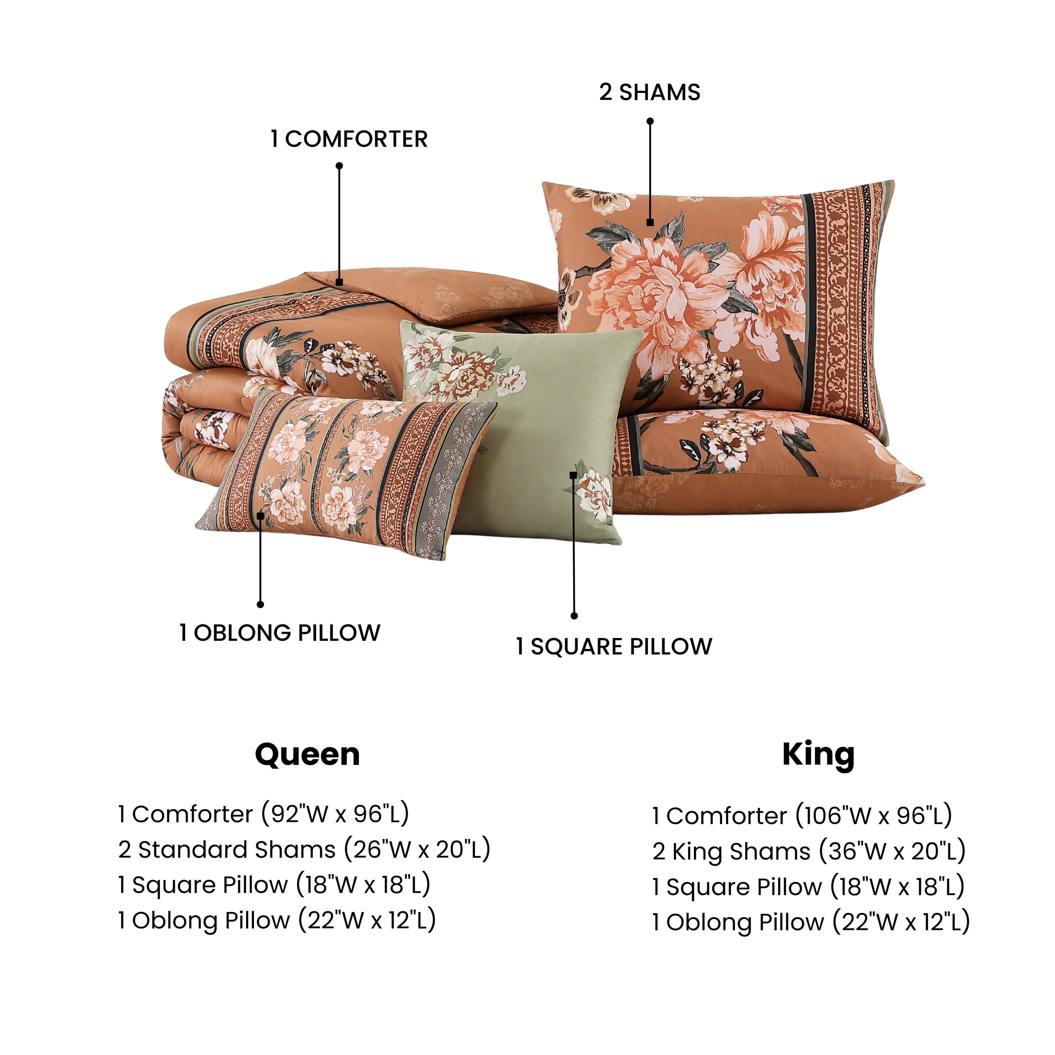 Bebejan Rossana 5 Piece Reversible Comforter Set