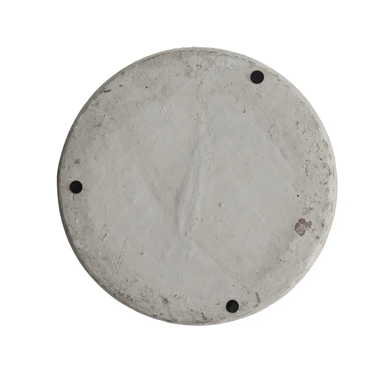 Round concrete disc with three surface protectors on a white background