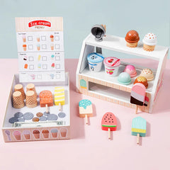 Montessori Wooden Ice Cream shop Playset