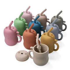 Silicone Straw Water Bottle