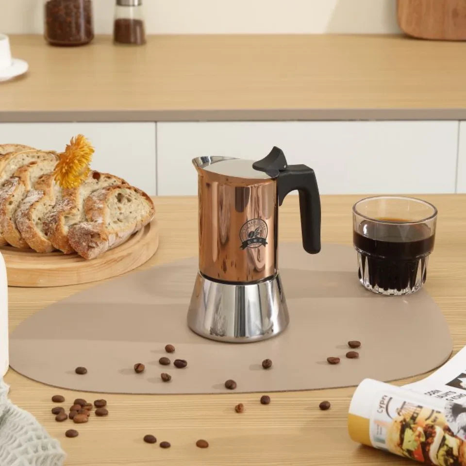 Gold Plated 6 Cup Moka Pot - Stainless Steel Italian Stovetop Espresso Maker, Dual Capacity 4-6 Cups, Induction Ready-2