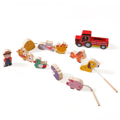 Montessori Wooden Toy Stacking&Threading