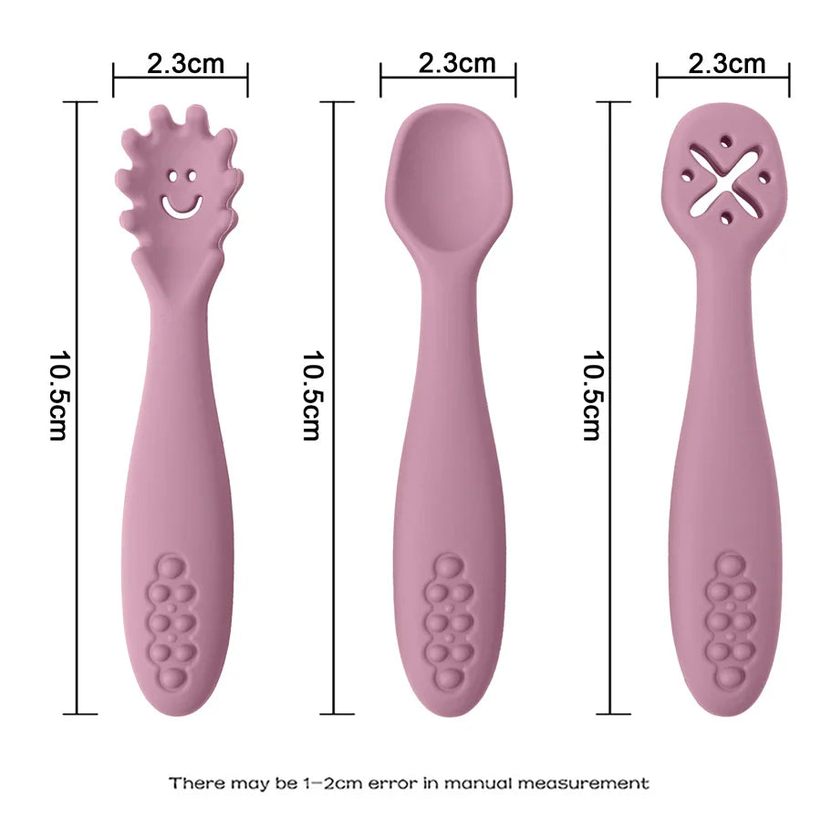 Set of 3 Silicone Learning Spoons