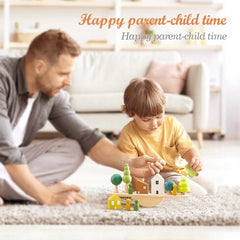 Montessori Wooden Toy Stacking&Threading