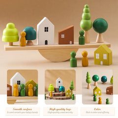 Montessori Wooden Toy Stacking&Threading
