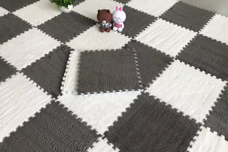 20 Pieces Set Modular Velvet Play Mat