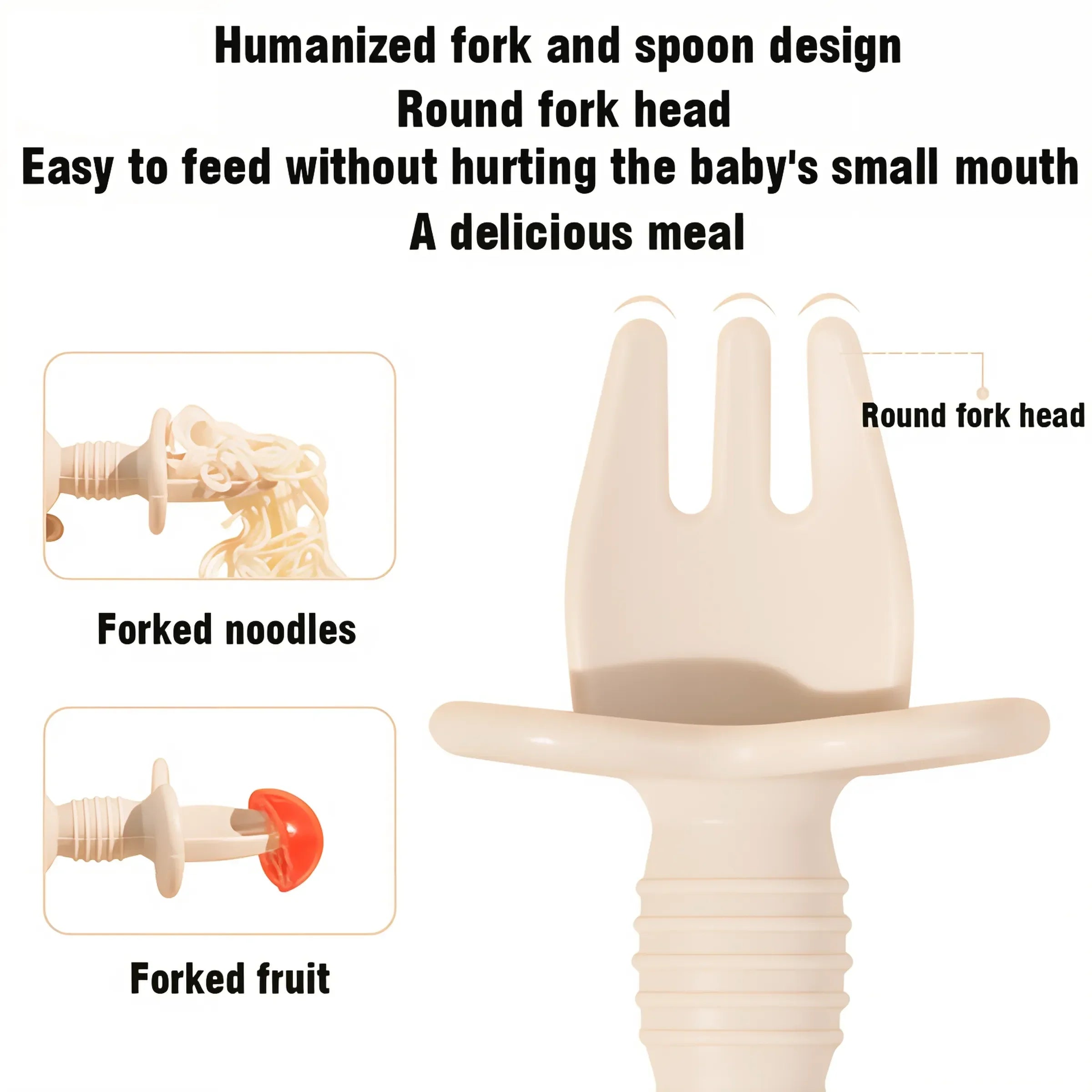 2pcs Food Grade Silicone Cutlery