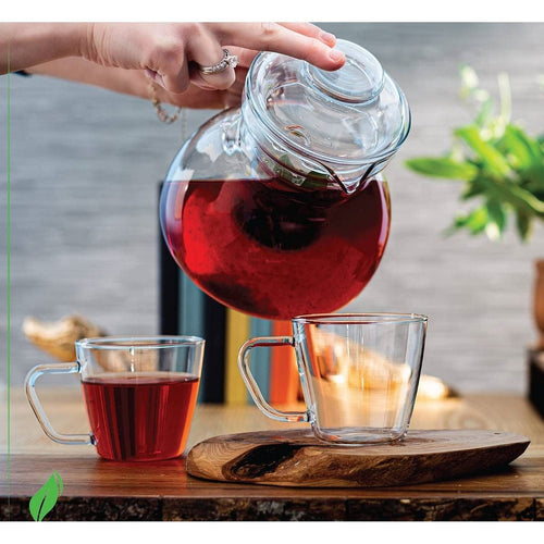 1.5 Quart Stovetop Clear Glass Teapot Kettle with Lid - Microwave Safe-0