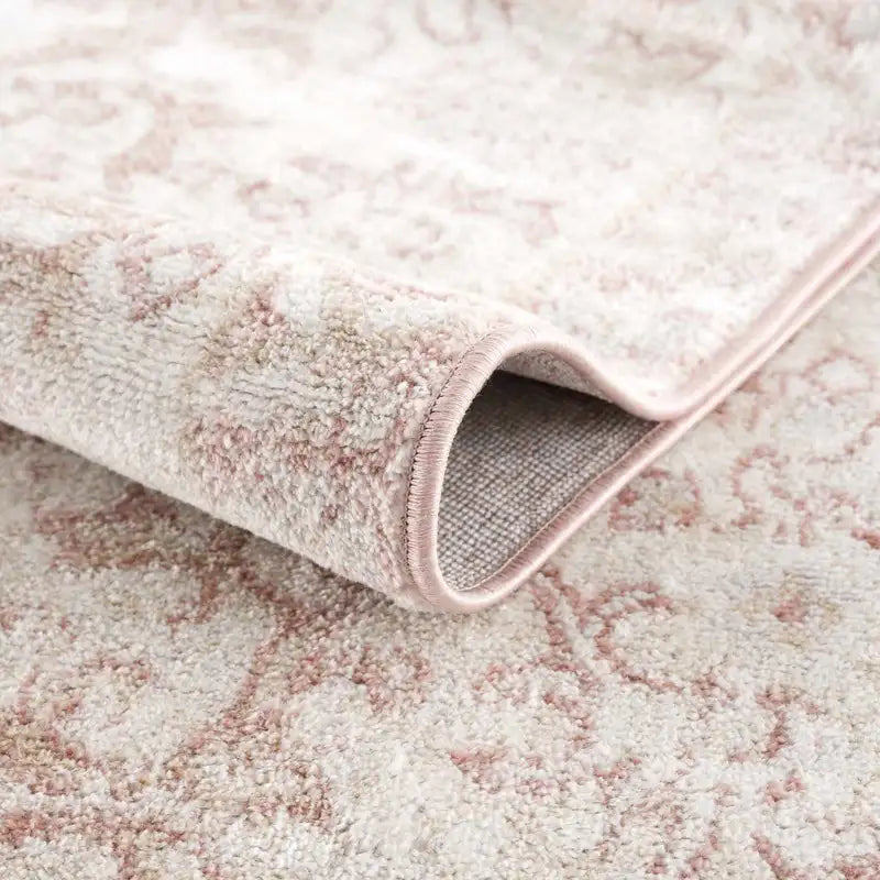 Myda Pink Distressed Medallion Rug