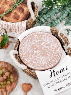Bread Warmer & Basket - Garden Round