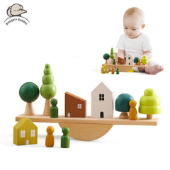 Montessori Wooden Toy Stacking&Threading
