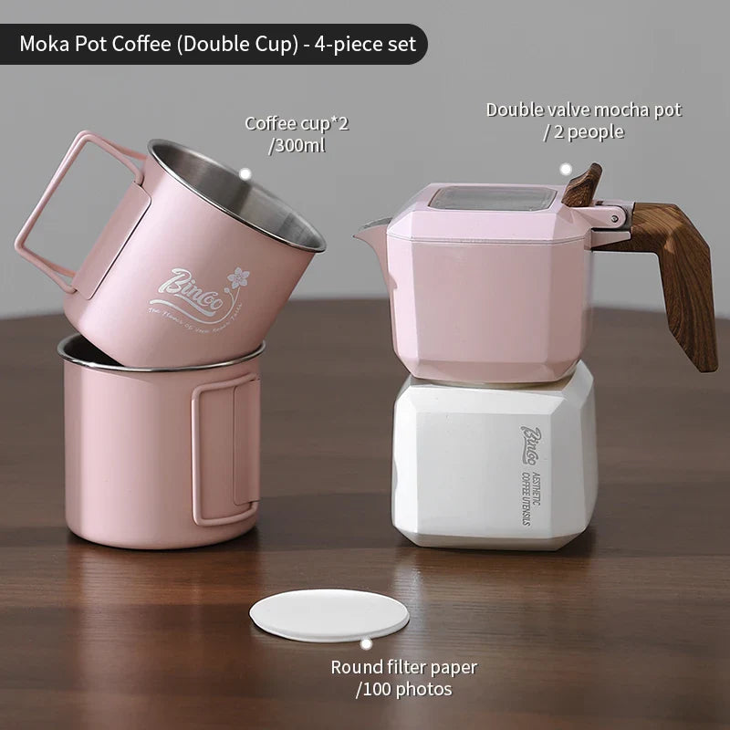 Double Valve Moka Pot Square Coffee Pot Espresso Pot Coffee Extraction Maker