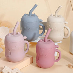 Silicone Straw Water Bottle