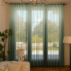Custom Vertical Ombre Linen Texture Sheer Curtains-10