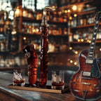Saxophone Whiskey & Wine Decanter - 34 OZ Decanter Set with Two 10 Oz-4
