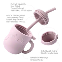Silicone Straw Water Bottle