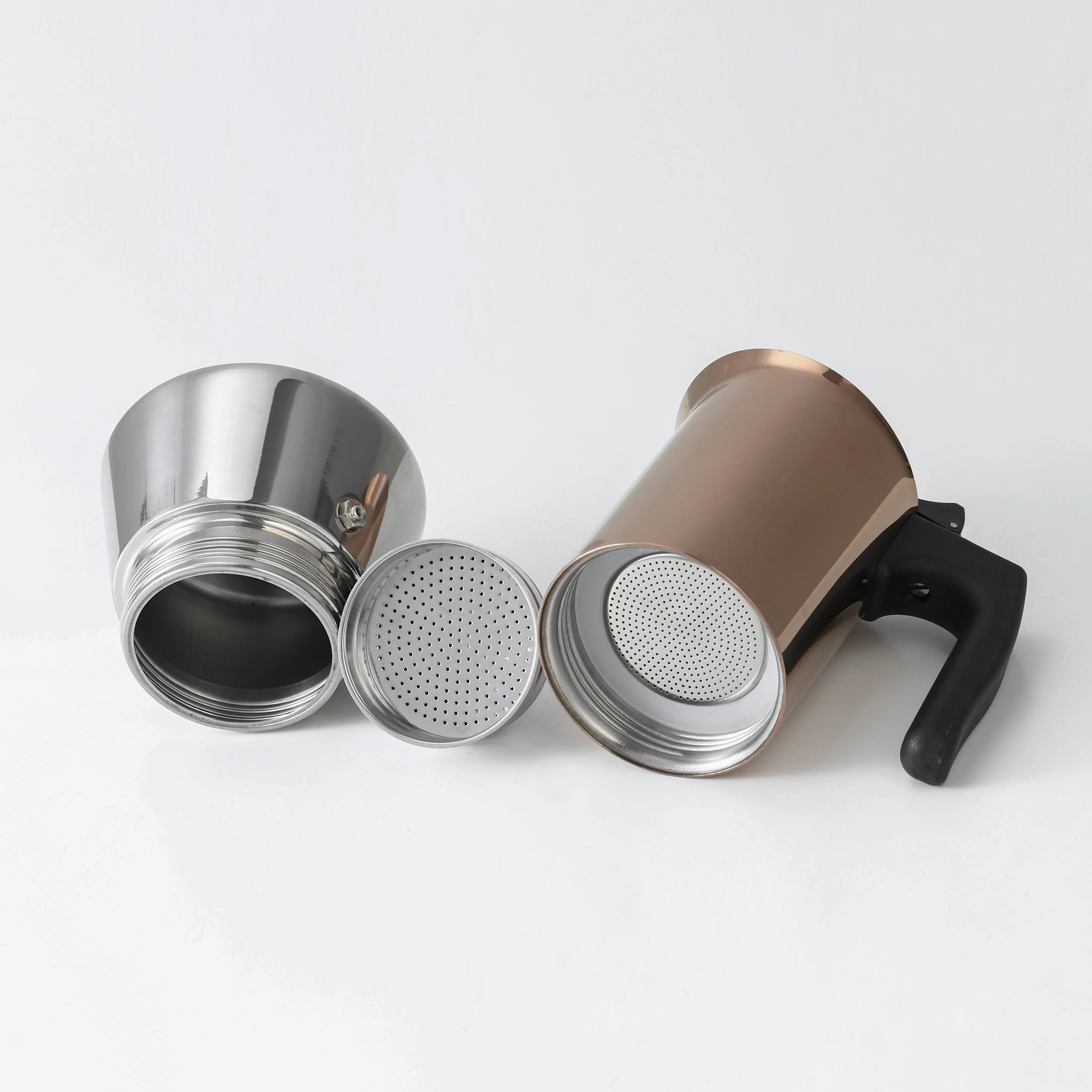 Gold Plated 6 Cup Moka Pot - Stainless Steel Italian Stovetop Espresso Maker, Dual Capacity 4-6 Cups, Induction Ready-4