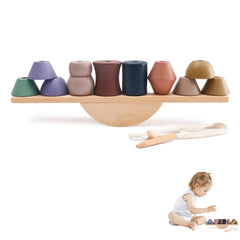 Montessori Wooden Toy Stacking&Threading