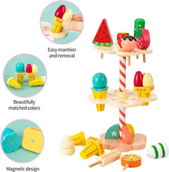Montessori Wooden Ice Cream shop Playset