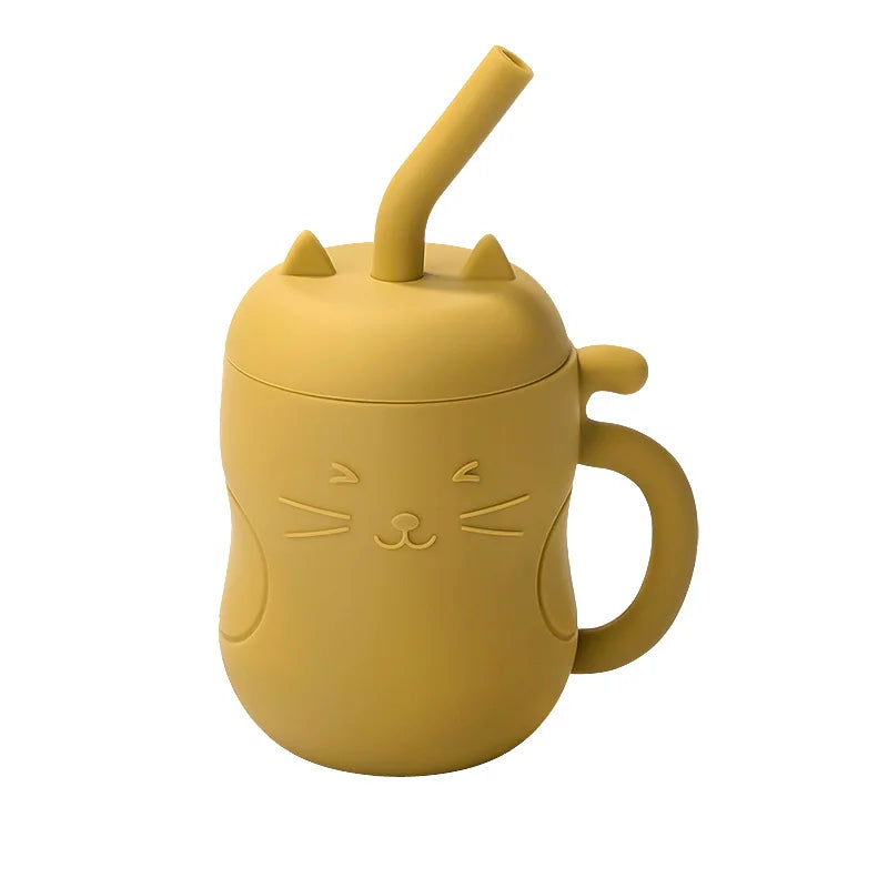 Silicone Straw Water Bottle
