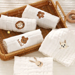 6 Layer Cotton Embroidered Baby Burp Cloth