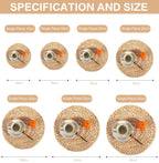 Set of 1 Straw Woven Placemats for Dining Table Wicker Natural Round Straw Resistant-4