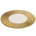 Golden Radial Gear Charger Plate – 12-Inch Artisanal Ceramic Presentation Plate-4