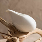 Minimalist Ceramic Pebble Sauce Boat & Creamer - Cobblestone Series-3