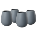Unbreakable Silicone Stemless Wine Glassware | Set of 4  (Dark Grey)-0