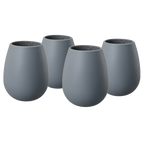 Unbreakable Silicone Stemless Wine Glassware | Set of 4  (Dark Grey)-0