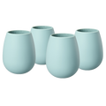 Unbreakable Silicone Stemless Wine Glassware | Set of 4 (Light Blue)-0