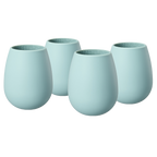 Unbreakable Silicone Stemless Wine Glassware | Set of 4 (Light Blue)-0