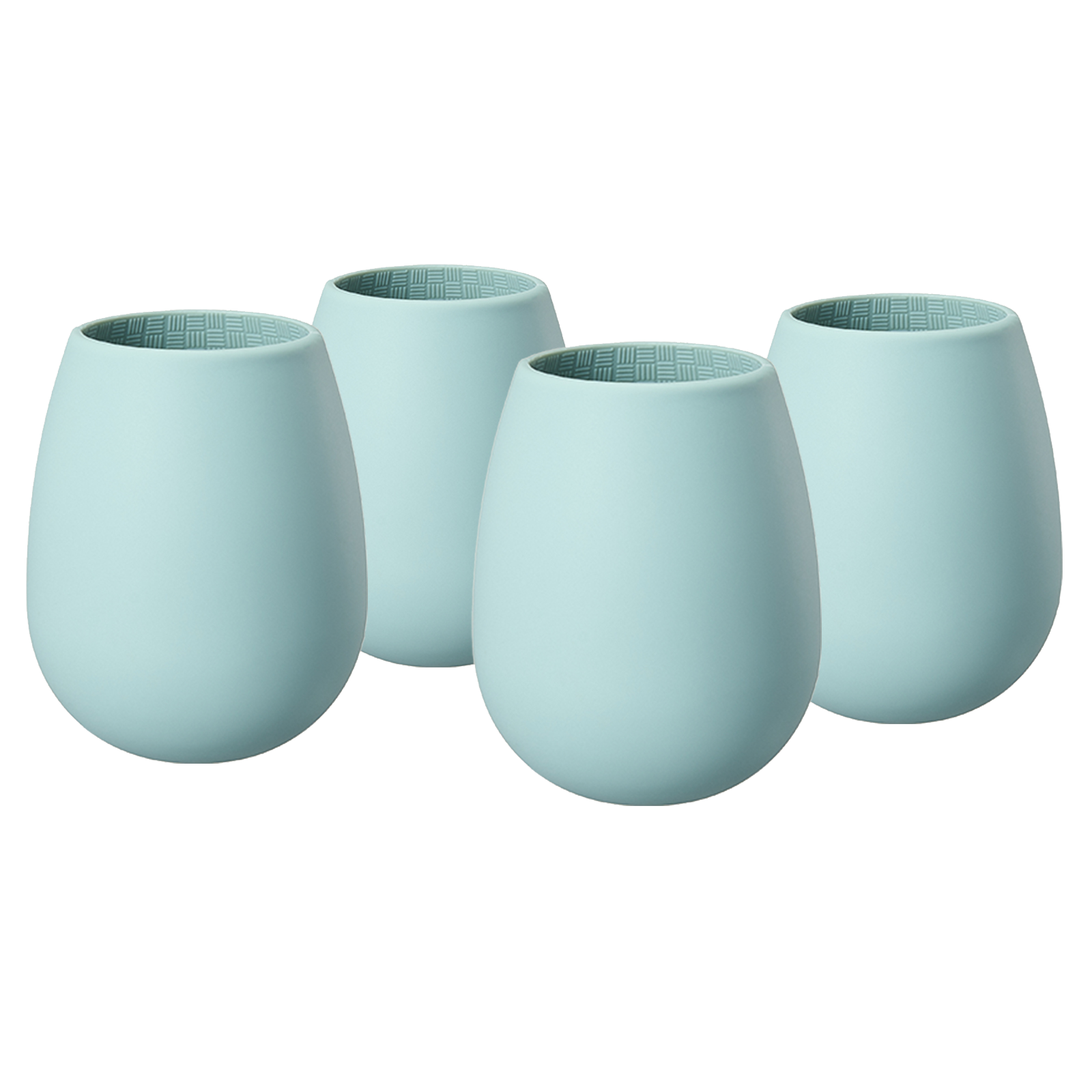 Unbreakable Silicone Stemless Wine Glassware | Set of 4 (Light Blue)-0