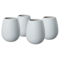 Unbreakable Silicone Stemless Wine Glassware | Set of 4 (Light Grey)-0